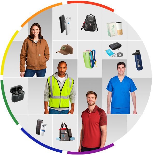 Brand Inclusive product mosaic inside their rainbow arc device
