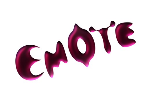 EMOTE wordmark in liquid chrome